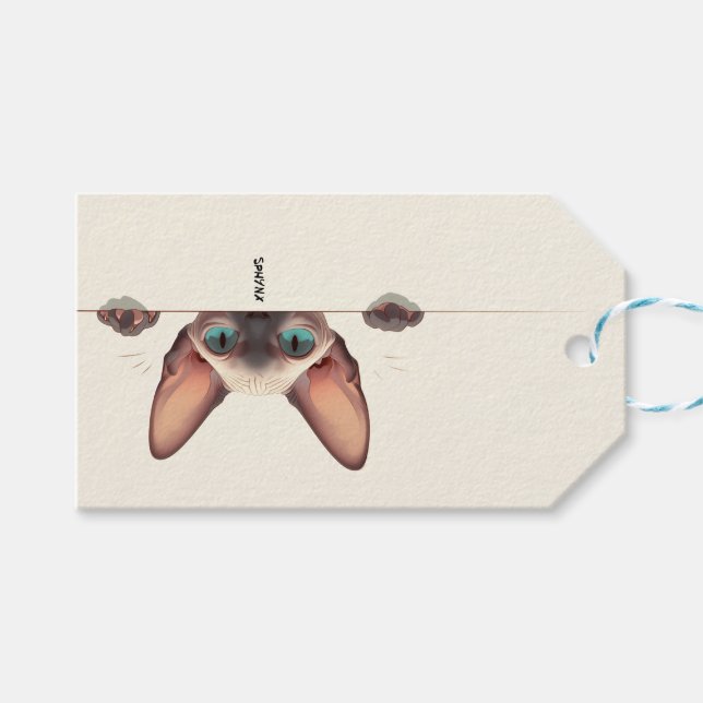 Etiqueta Para Presente Gato Breed Sphynx (Frente (horizontal))