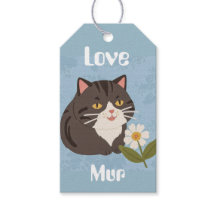 Gato Cinza Fofo Personalizado com Mur e Amor