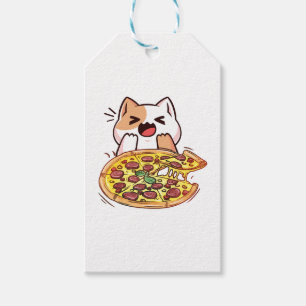 Etiqueta Para Presente Gato Comendo Pizza