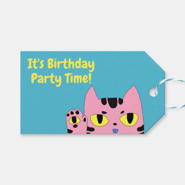 Etiqueta Para Presente Gato de bolso de alienígena (Frente (horizontal))