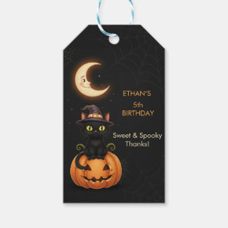Etiqueta Para Presente Gato de bruxa e abóbora