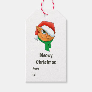 Etiqueta Para Presente Gato de Natal