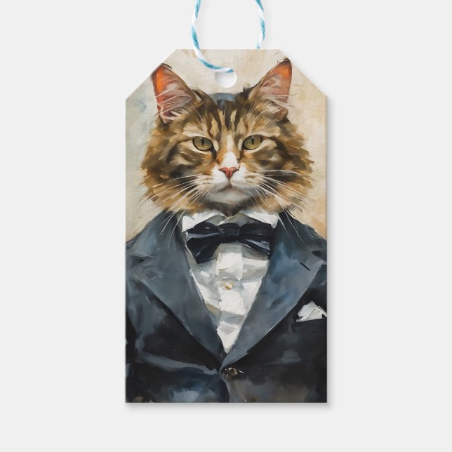 Etiqueta Para Presente Gato de Terno (Frente)