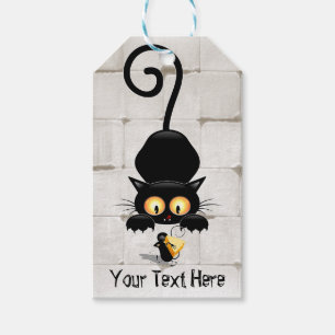 Etiqueta Para Presente Gato e Rato com Personagens de desenho animados Di