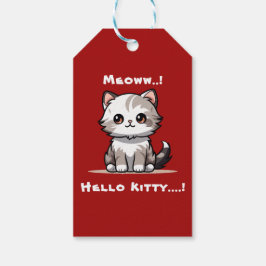 Etiqueta Para Presente Gato Engraçado Gato de Natal Humor