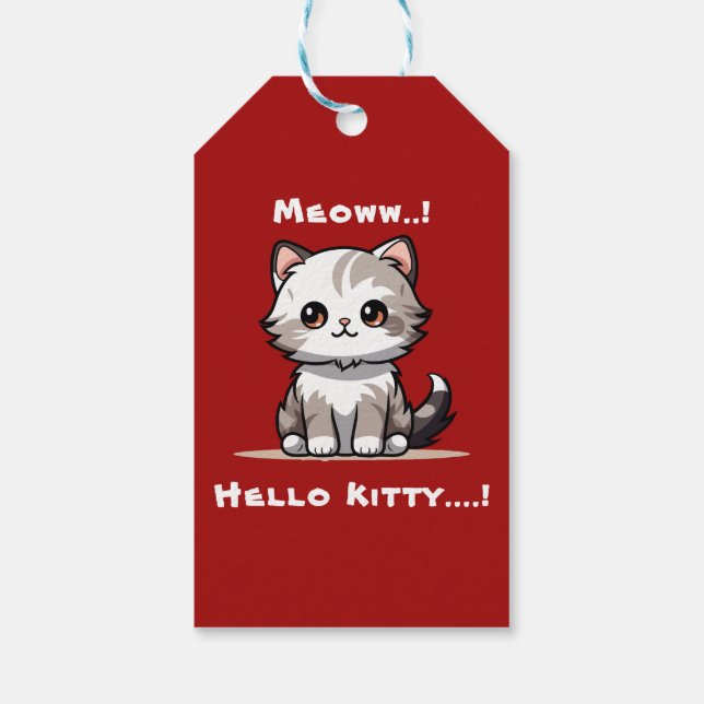 Etiqueta Para Presente Gato Engraçado Gato de Natal Humor (Verso)