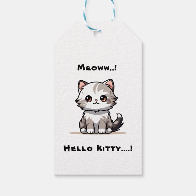 Etiqueta Para Presente Gato Engraçado Gato de Natal Humor (Verso)