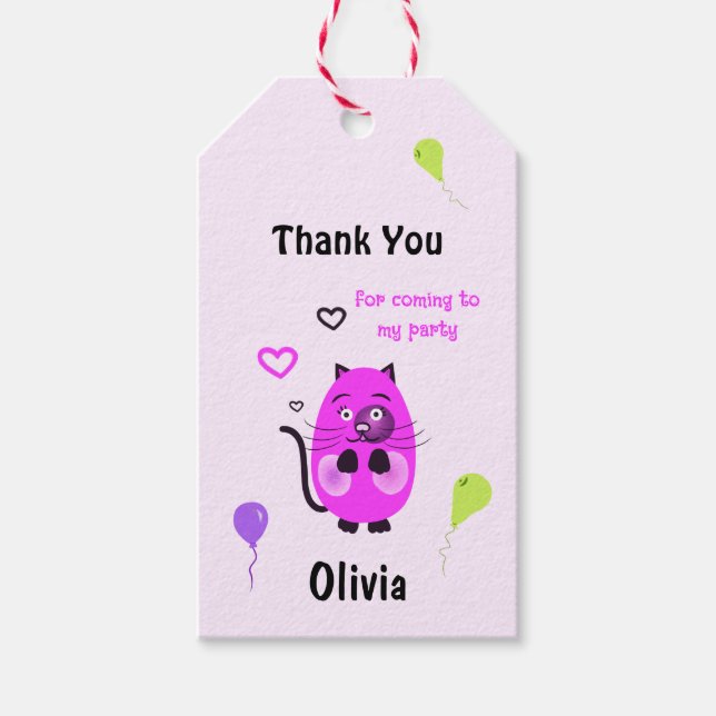 Etiqueta Para Presente Gato lilás (Frente)