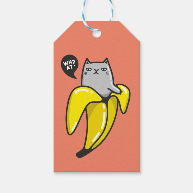 Etiqueta Para Presente Gato na banana (Frente)