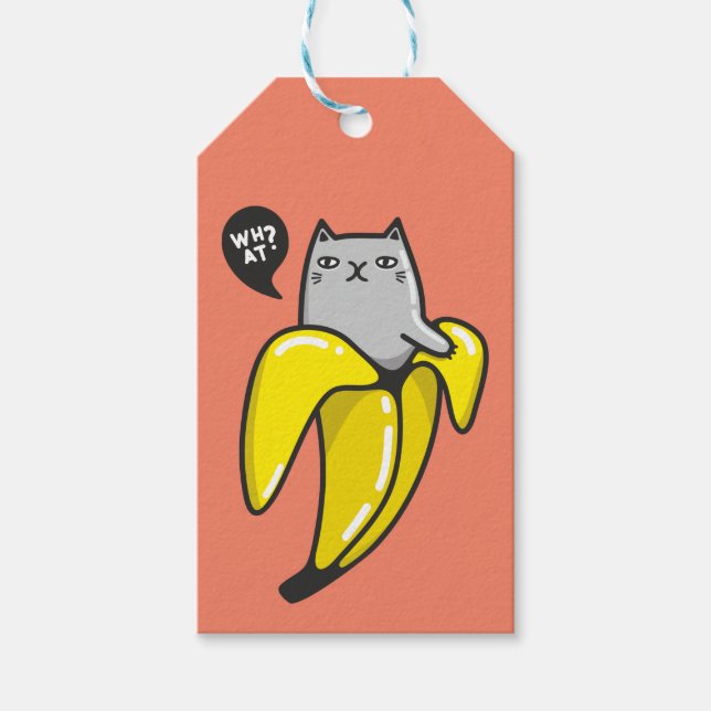 Etiqueta Para Presente Gato na banana (Frente)