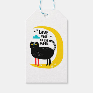 Etiqueta Para Presente Gato na lua