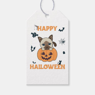 Etiqueta Para Presente Gato Na Pumpkin Gats Doces Feliz Halloween Tag