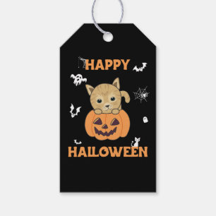 Etiqueta Para Presente Gato Na Pumpkin Gats Doces Feliz Halloween Tag