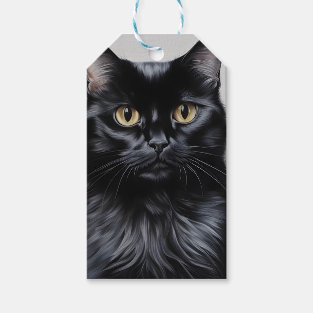 Etiqueta Para Presente Gato Negro (Frente)