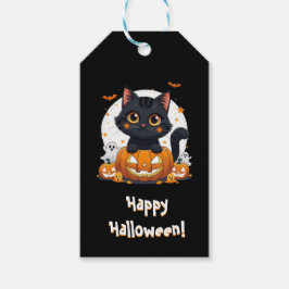 Etiqueta Para Presente Gato Negro Gato-de-dom Kawaii Pumpkin