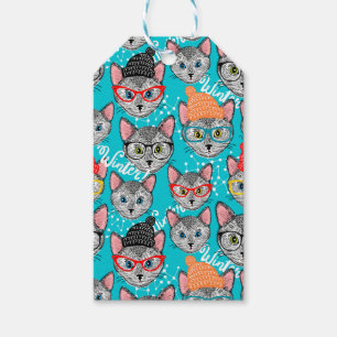 Etiqueta Para Presente Gato no chapéu