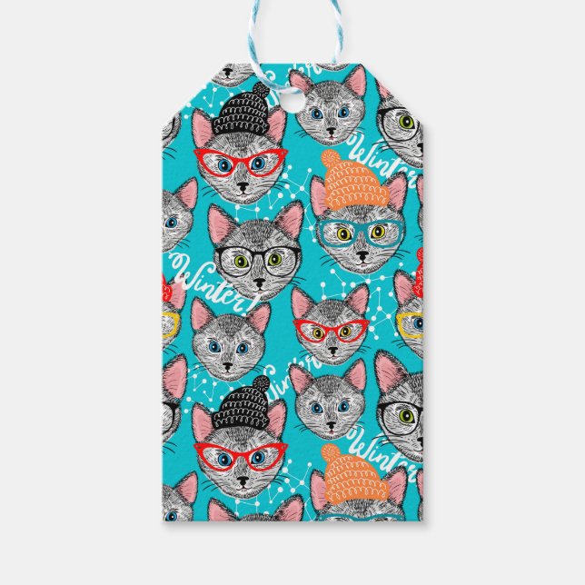 Etiqueta Para Presente Gato no chapéu (Frente)