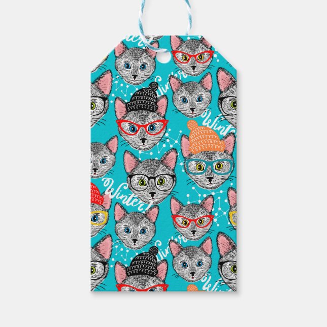 Etiqueta Para Presente Gato no chapéu (Frente)