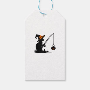 Etiqueta Para Presente Gato Pescado Abóbora-Abóbora-Vestígio-Gato