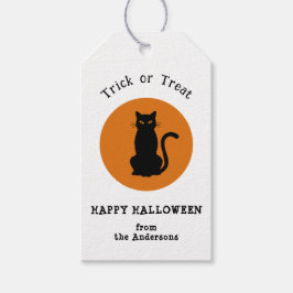 Etiqueta Para Presente Gato Preto Etiqueta de Presente de Halloween Truqu