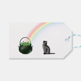Etiqueta Para Presente Gato sob a Rua Arco-Íris. Etiqueta de Presente no 