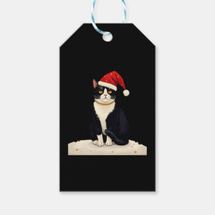 Etiqueta Para Presente Gato Tuxedo Cottagecore Natal Divertido Estética P