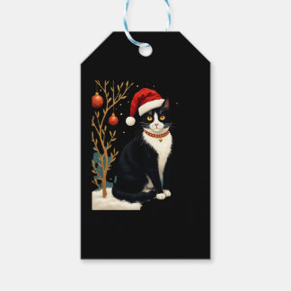 Etiqueta Para Presente Gato Tuxedo Cottagecore Natal Divertido Estética P