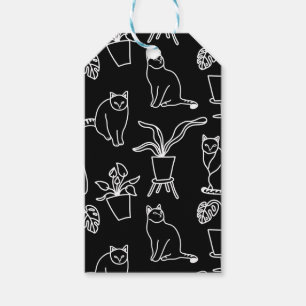 Etiqueta Para Presente Gatos brancos em preto