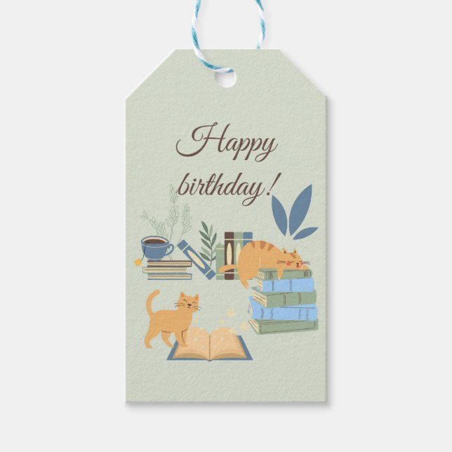 Etiqueta Para Presente Gatos da Biblioteca (Frente)