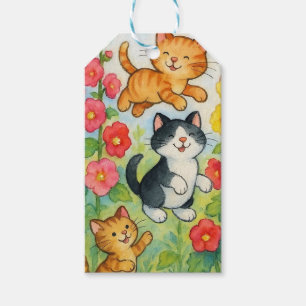 Etiqueta Para Presente Gatos-do-campo espumantes em jardim de flores