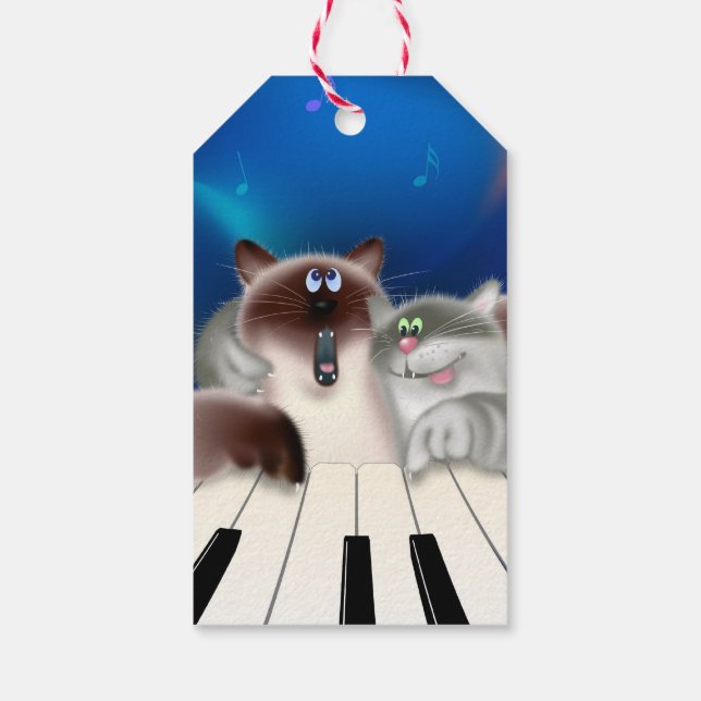Etiqueta Para Presente Gatos no Piano (Verso)