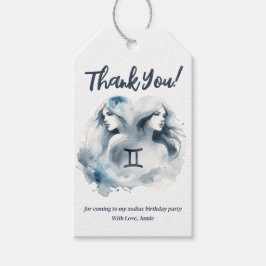 Etiqueta Para Presente Gemini Watercolor Bull Festa de aniversário Tema Z