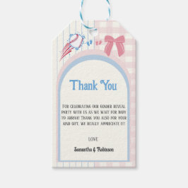 Etiqueta Para Presente Gênero de bebê revela basquetebol ou Arcos