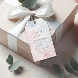 Etiqueta Para Presente Gênero Revele Floco de Neve Azul Rosa Muito Obriga