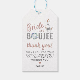 Etiqueta Para Presente Genna - Rosa Dourado Silver Glitter Bride & Boujee
