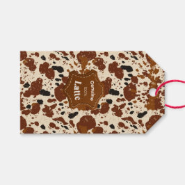 Etiqueta Para Presente Genuine 100% Latte Cowhide Pattern | Neutral 