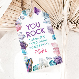 Etiqueta Para Presente Geology Girl Birthday Gem Dig Party Obrigado