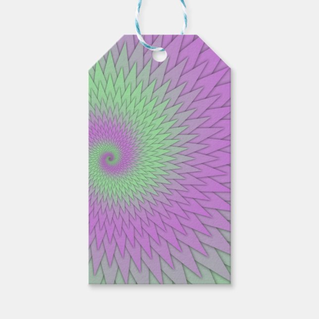 Etiqueta Para Presente Geometric Purple and Green (Frente)