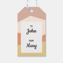 Geométrico minimalista com etiqueta de presente de