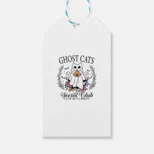 Etiqueta Para Presente Ghost Cats Social Club Funny Fall Autumn Cat _2