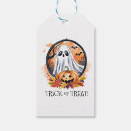 Etiqueta Para Presente Ghost Pumpkin Trick ou Treine o Festa de Halloween