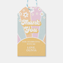 Etiqueta Para Presente Gif de favor de aniversário Retro Sunshine daisy t