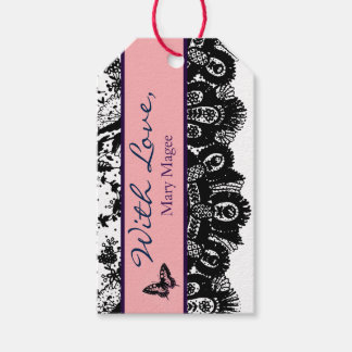ETIQUETA PARA PRESENTE GIFT TAG BLUE LACE WITH AMVE DIY NAME