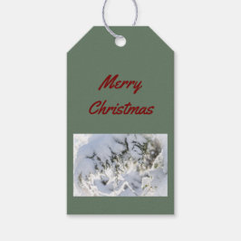 Etiqueta Para Presente Gift Tag: Christmas Snow on Evergreen