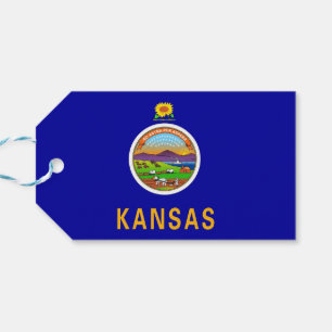 Etiqueta Para Presente Gift Tag com Flag of Kansas State, EUA