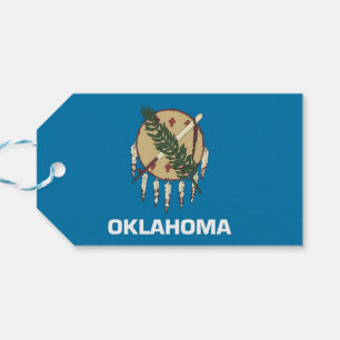 Etiqueta Para Presente Gift Tag com Flag of Oklahoma State, EUA