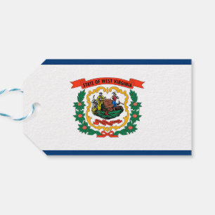 Etiqueta Para Presente Gift Tag com Flag of West Virginia State, EUA