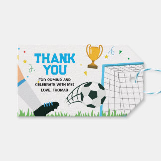 Etiqueta Para Presente Gift Tags Thank You Card Soccer Sport Birthday