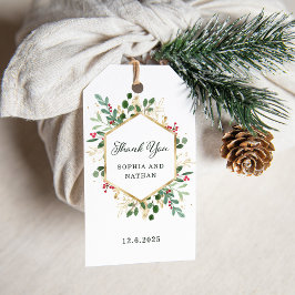 Etiqueta Para Presente Gilded Greenery em Branco | Feliz Natal