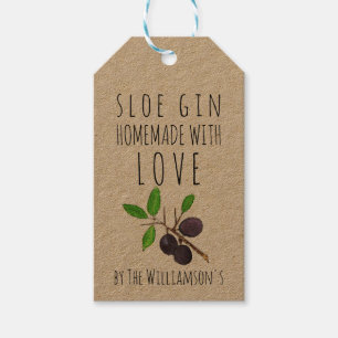 Etiqueta Para Presente Gin de Amora Caseira com Amor em Papel Kraft